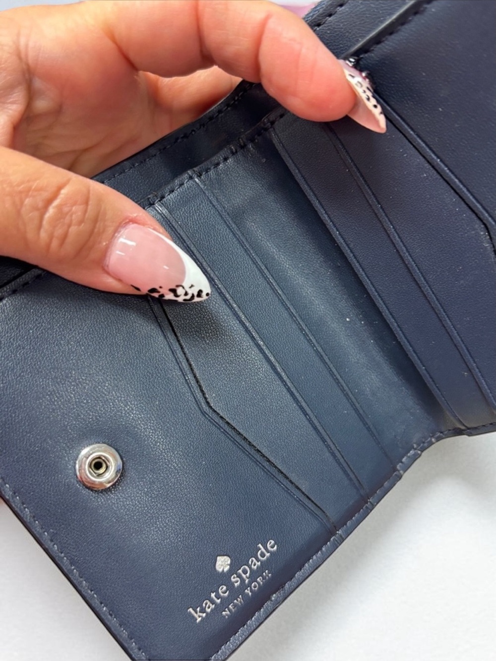 kate spade Two-Tone Blue and Cream Zip Around Wallet - Picture 6 of 11